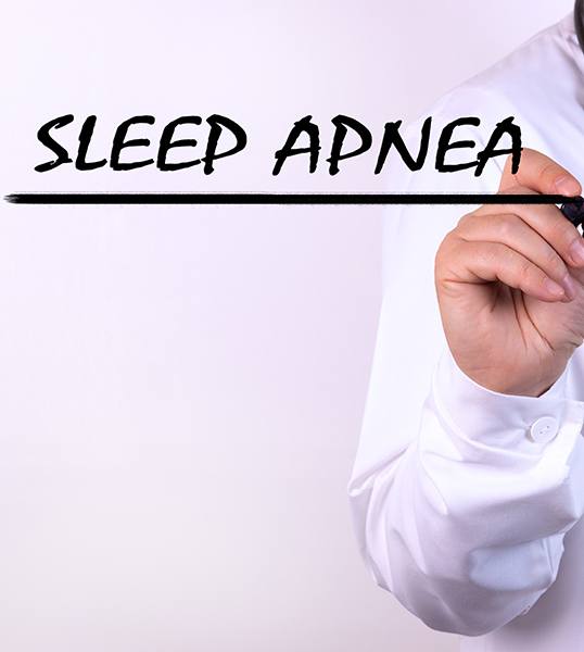 Doctor using marker to underline sleep apnea